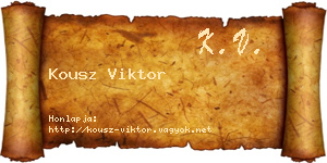 Kousz Viktor névjegykártya